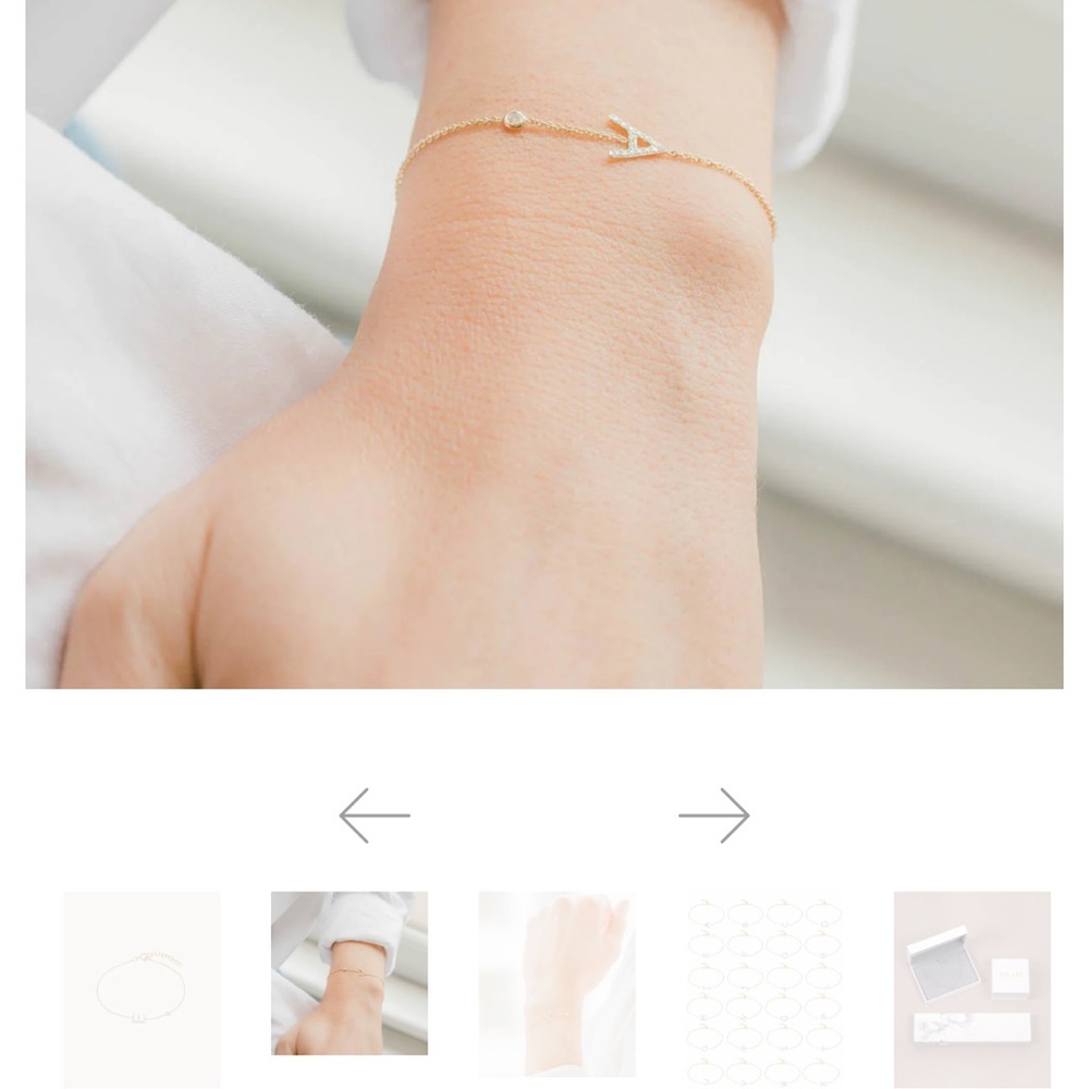 Zoe Lev dimond initial Bezel Bracelet with letter C - Picture 2 of 2